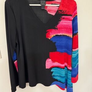 Pre-owned CLARA SUNWOO size Small Asymmetrical Multicolor Long Sleeve Blouse